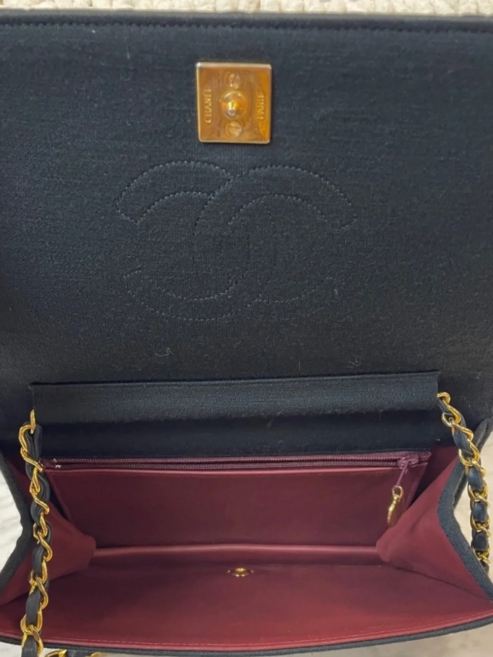 Chanel 24k Gold Quilted Jersey CC Flap Bag